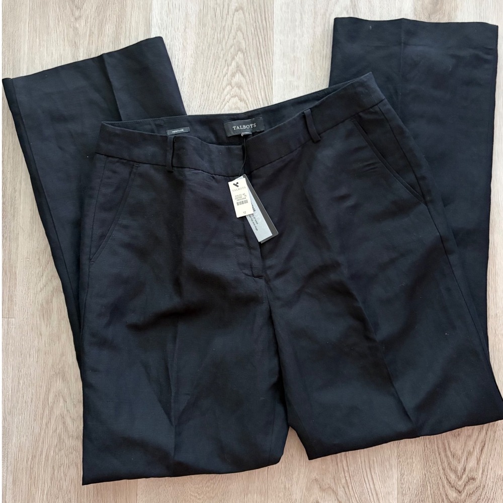Talbots Heritage Black Dress Pants Flared Leg Trousers Size 12 NWT Career Office